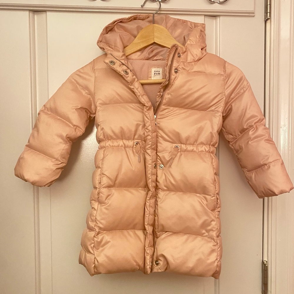Blush pink puffer jacket